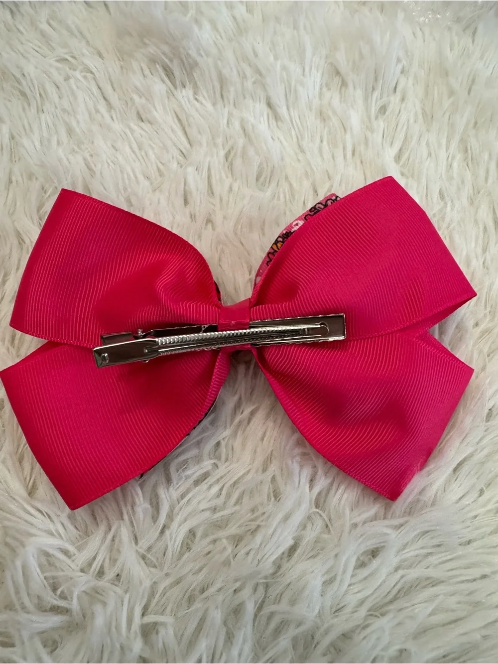 Snoopy hot Pink Heart Hair Bow clip